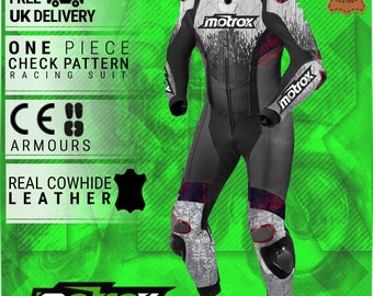 MOTROX Leather Motorcycle Racing Suit: Quantum Racewear, CE Armored