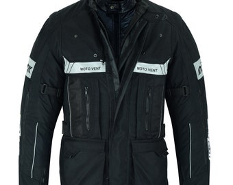 Herren Motorrad Extra Schutzjacke Motrox Gothic Textil Wasserdichte Jacke CE Rüstungen