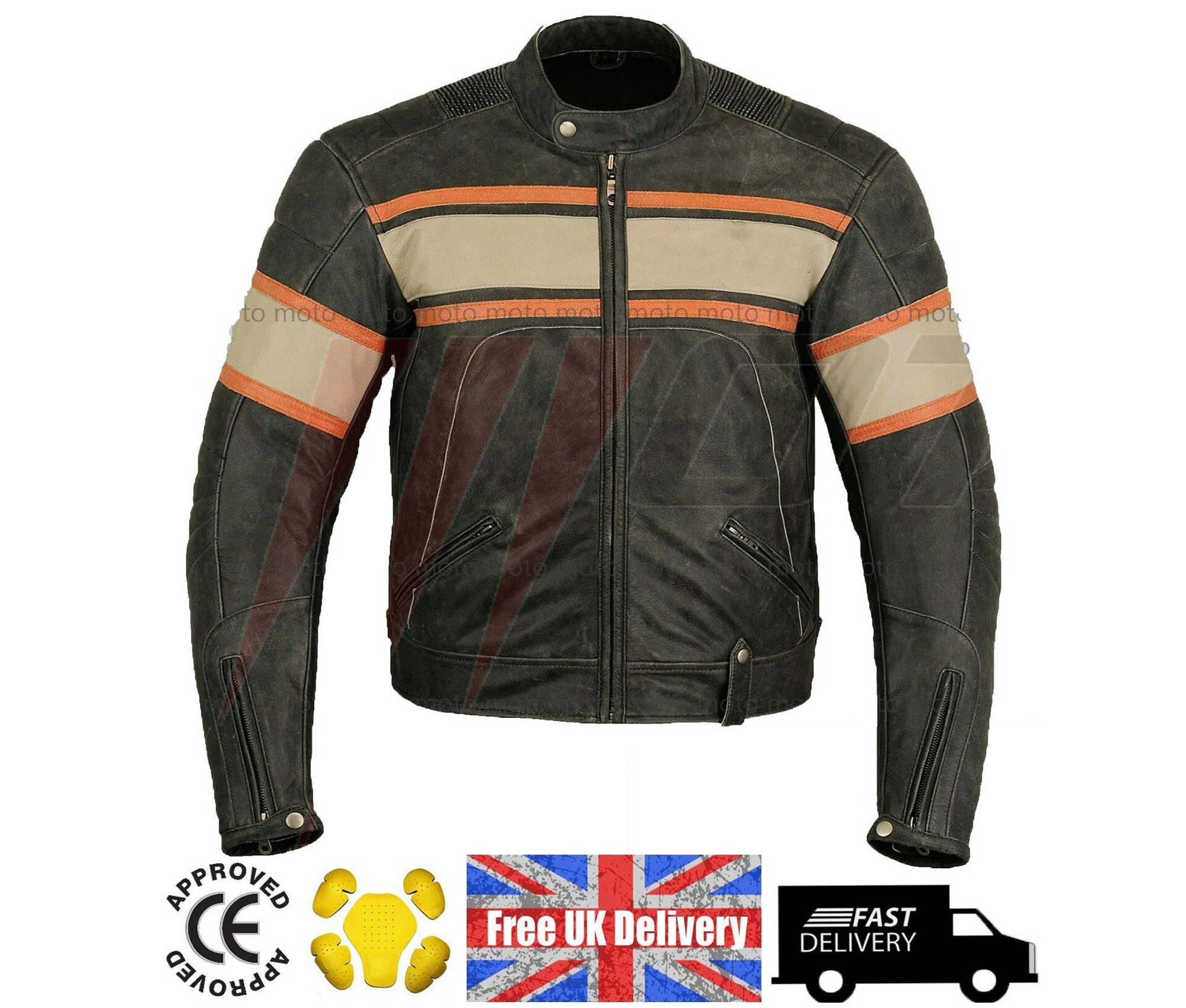 Century Cowhide Leather Jacket Motrox Mens Motorbike