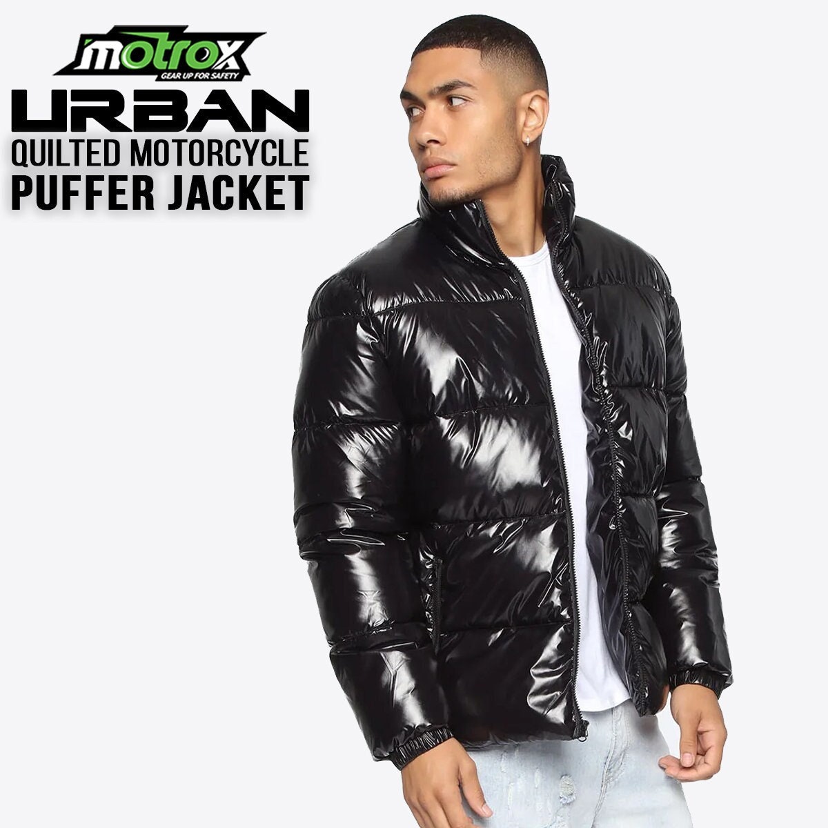 Mens vinyl deals puffer jacket