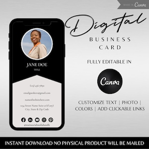 Digital Business Card | Modern Digital Business Card | Custom Digital Business Card | Virtual Business Card | Canva Business Card