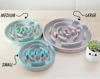 3D Printed Cat or Dog Feeder, Custom Pet Bowl, Slow Feeder for Dogs, Personalized Dog Dish, Dog Bowl, Personalised Pet Bowl with Name