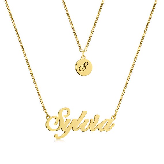 Two layer hotsell name necklace