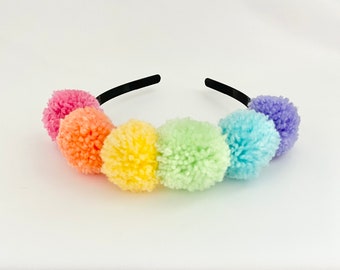 PomPom Hairband crown, pompom hairbands, headbands, hairbands, Kids and girl headbands, Festival party headbands, pride, pompoms