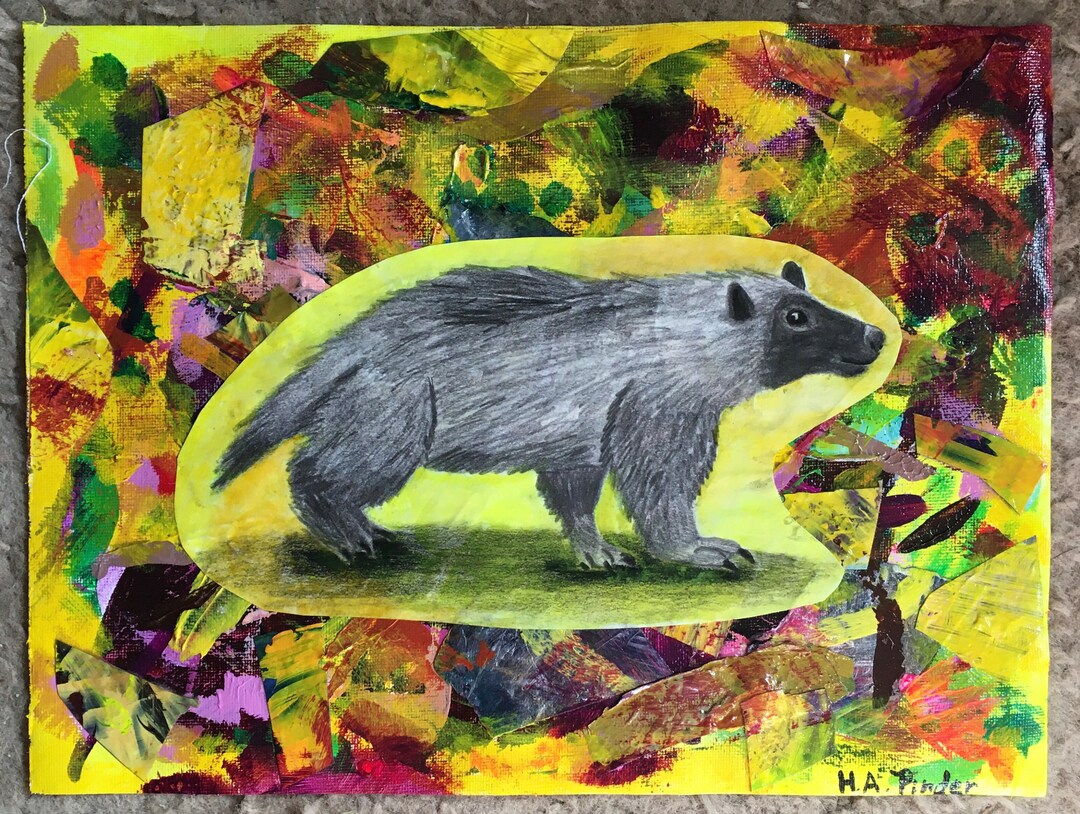 Wolverine Drawing, Yellow Texture 3D Painting - Etsy