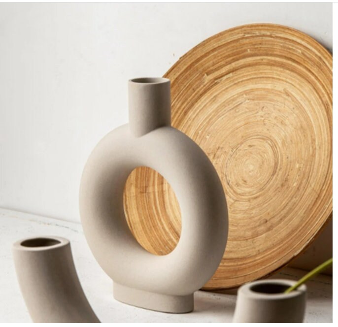 Decoración de decoración casera de jarrón de cerámica nórdica | Etsy