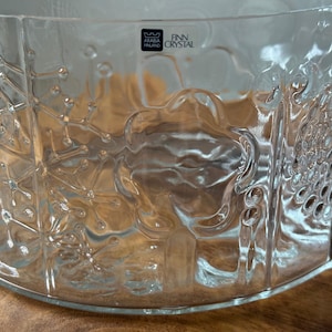Vintage Oiva Toikka Flora Glass Bowl: Arabia FinnCrystal Nuutajärvi Finland