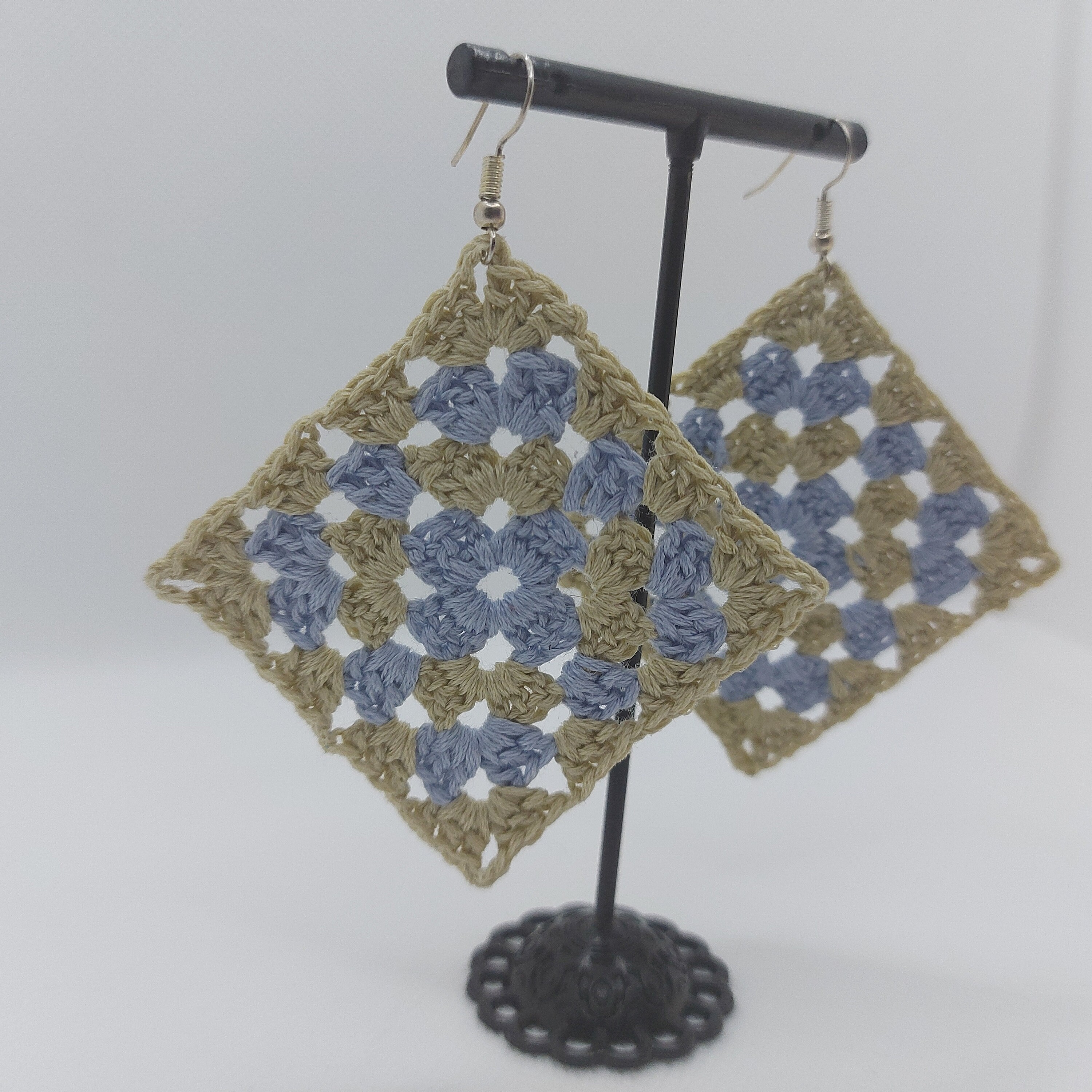 Crochet granny square earrings Etsy