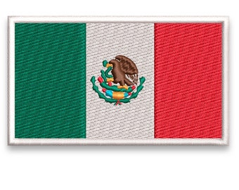 Mexico Flag Machine Embroidery Design, Mexican Embroidery, Embroidery for Hats Caps, PES embroidery files