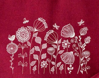 Wildflowers Machine Embroidery, Aesthetic Flower Embroidery, Floral Embroidery, Gardening Embroidery Design