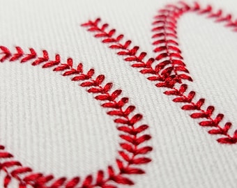 Baseball Font Machine Embroidery 4 sizes (1.5-3in) + BX format, Instant Download