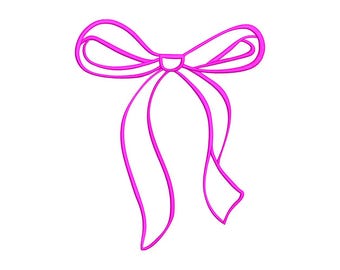Bow Outline Embroidery Design, Machine Embroidery, Cute Embroidery Design, Bow Outline Embroidery File