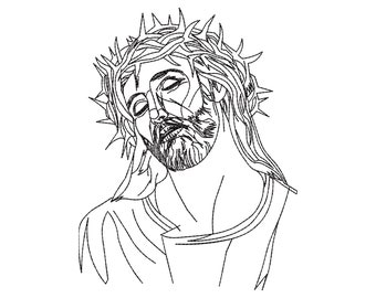 Jesus Face Machine Embroidery Design, Jesus Line art Embroidery, Jesus Christ, God Faith Christian Bible Holy Spirit Christmas Easter