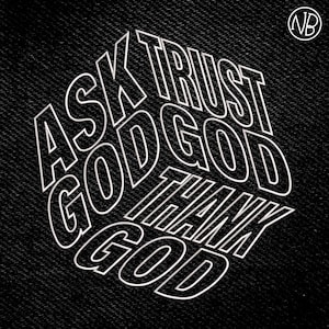 Ask God Trust God Thank God Cube Embroidery Design 7 sizes (4&quot;-10&quot;) - Instant Download - Digital Machine Embroidery Pattern