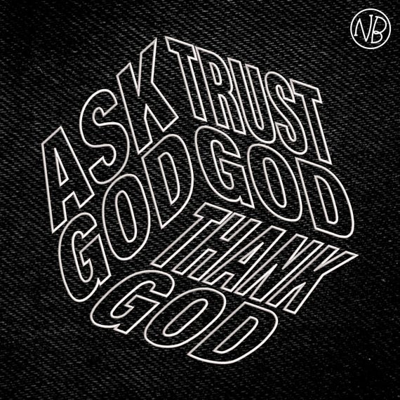 Ask God Trust God Thank God Cube Embroidery Design 7 sizes (4"-10") - Instant Download - Digital Machine Embroidery Pattern