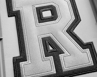 Double Applique Sport Font Embroidery 6 sizes (3-8in) + BX format - Digital Machine Embroidery Files