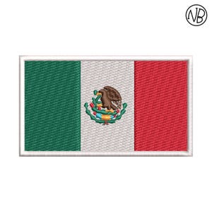 Mexico Flag Machine Embroidery Design, Mexican Embroidery, Embroidery for Hats Caps, PES embroidery files