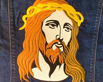 Jesus Face Machine Embroidery Design 4 sizes (4&quot; 6&quot; 8&quot; 10&quot;) Instant Download - Icon God Faith Christian Bible Holy Week Christmas Easter