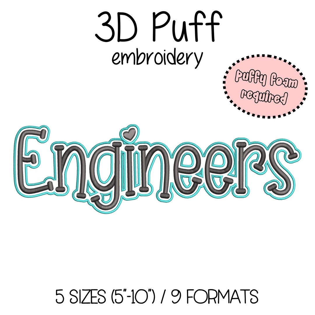 Engineers Embroidery 3D Puff Foam - 5 Sizes (5