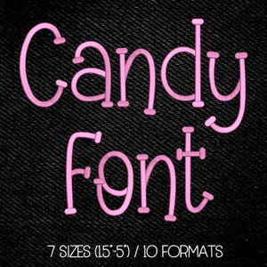 Bordado a máquina con fuente Candy, 7 tamaños (1,5"-5") + formato BX, monograma del alfabeto, letras manuscritas - Descarga instantánea