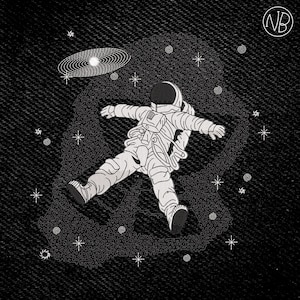 Astronaut Embroidery Design 6 sizes (4&quot;-9&quot;) Space Embroidery for DARK textile - Instant Download - Digital Machine Embroidery Pattern