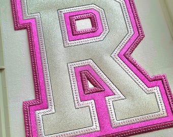 Double Applique Sport Font Embroidery 6 sizes (3-8in) + BX format - Digital Machine Embroidery Files