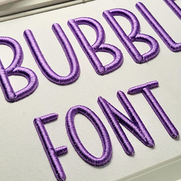 3D Puff Bubble Font for Machine Embroidery 5 sizes (1-4in) + BX format