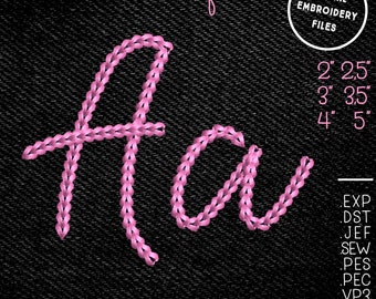 Bold Chain Font Embroidery Design - 6 sizes (2" 2.5" 3" 3.5" 4" 5") Instant Download - Digital Machine Embroidery Files