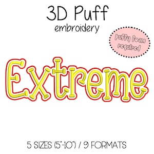 Extreme Embroidery 3D Puff Foam - 5 sizes (5&quot;-10&quot; in width) High School Mascot - Instant Download - Digital Machine Embroidery Pattern