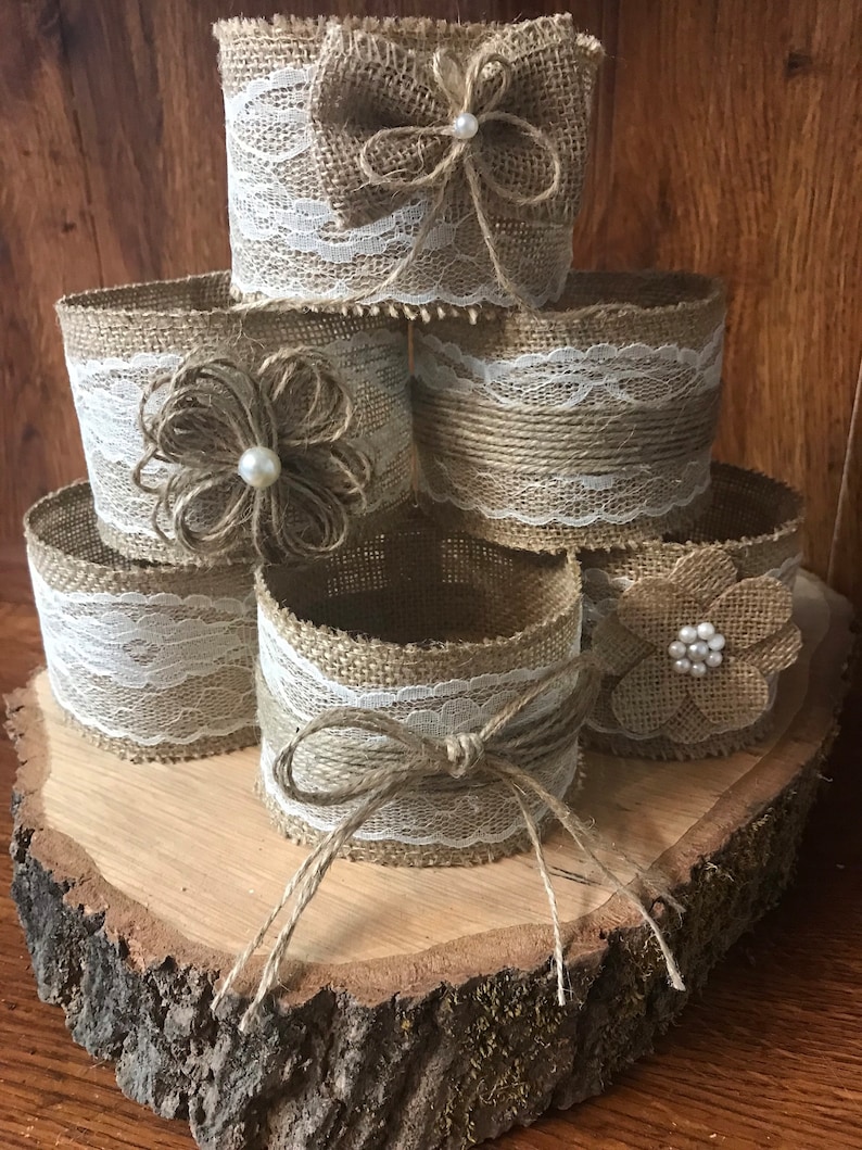 Wedding Burlap Mason Jar Sleeves Rustic Wedding Decorations Wedding Centerpiece Bridal Shower Decor, Jars are Not Included image 1