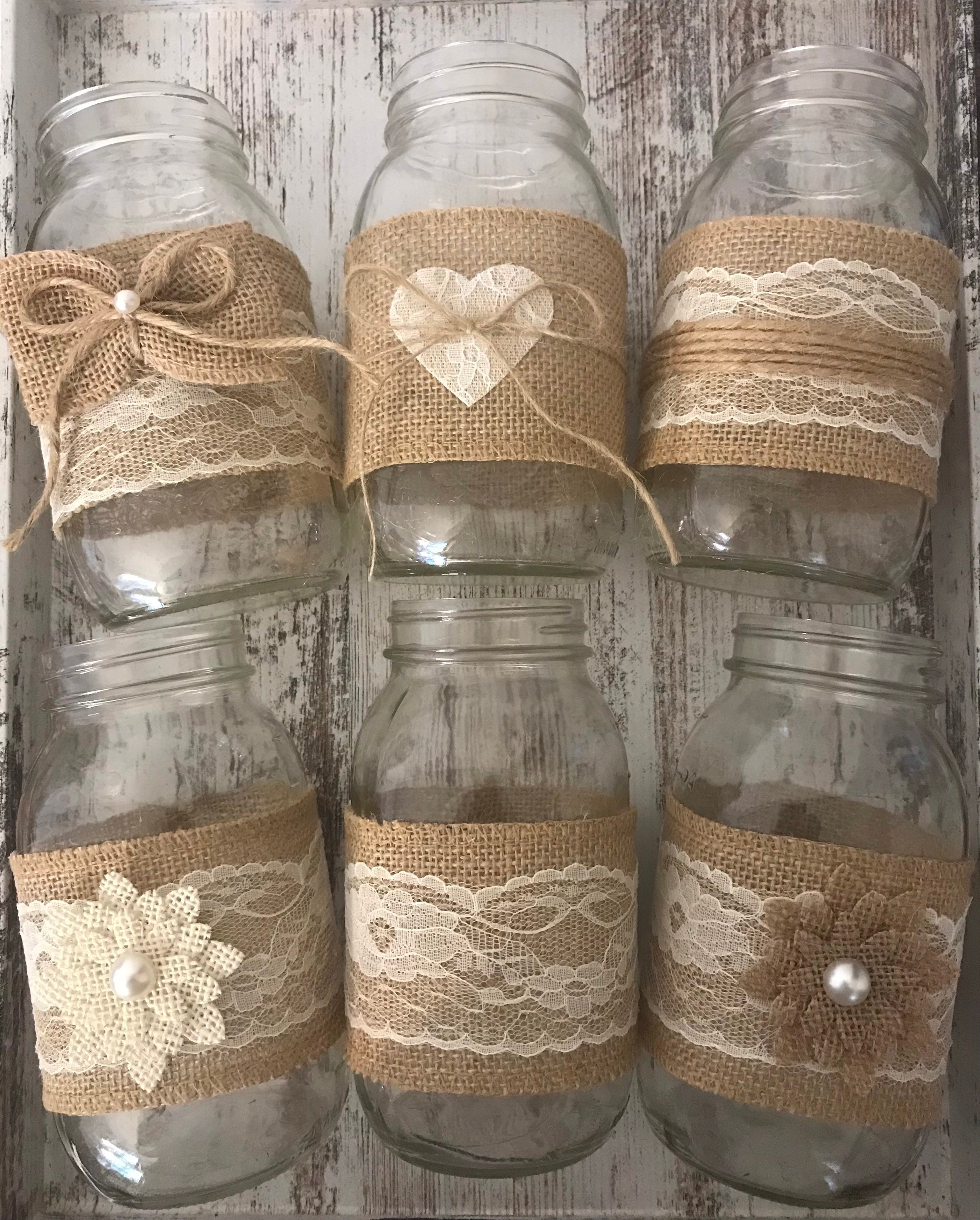 Rustic Mason Jar Centerpiece Sleeves