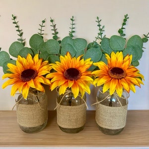 Fall Centerpiece Fall Wedding Sunflower Table Decor Rustic Sunflower Table Centerpieces Rustic Table decor Fall Party Decorations