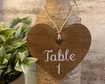 Wedding Reception Wood Table Numbers Rustic Table Number Tags Wedding Centerpiece