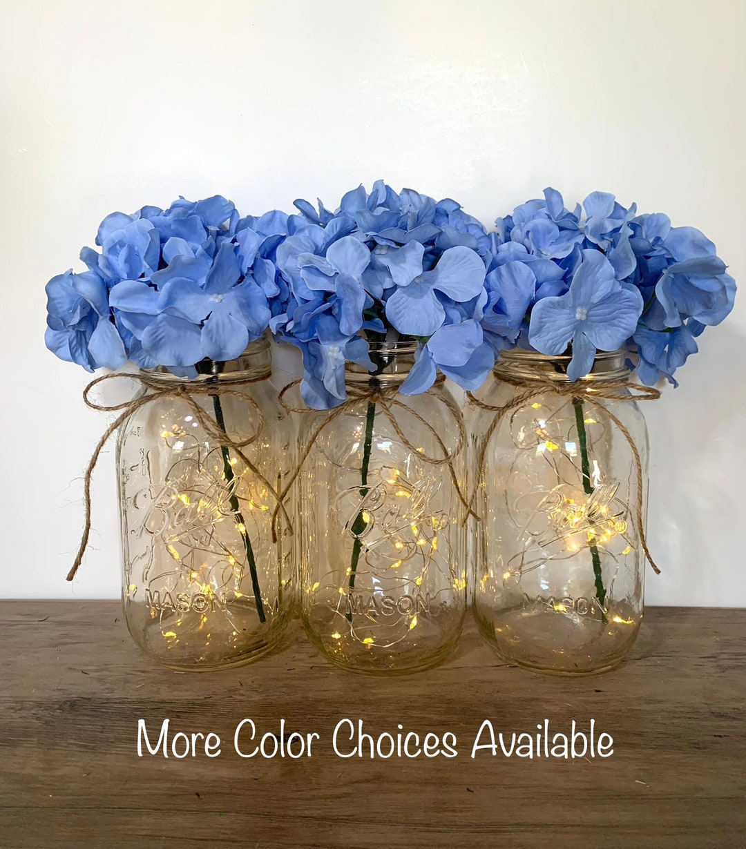 Mason Jar Table Centerpiece Blue Wedding Centerpieces, Boy Baby Shower