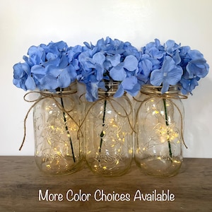 Mason Jar Table Centerpiece Blue Wedding Centerpieces, Boy Baby Shower Decor, Bridal Shower Centerpiece