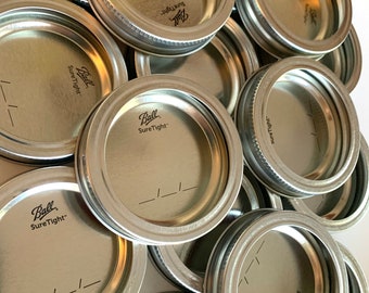 50 Canning Lids with Bands, Ball Regular Mouth Lids with Bands, Canning Mason Jar Lids