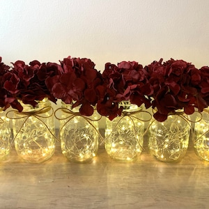 Set of 12 Wedding Table Centerpieces Lighted Wedding Decor Fairy Light Mason Jar Bridal Shower Decorations Party Event Table Decor