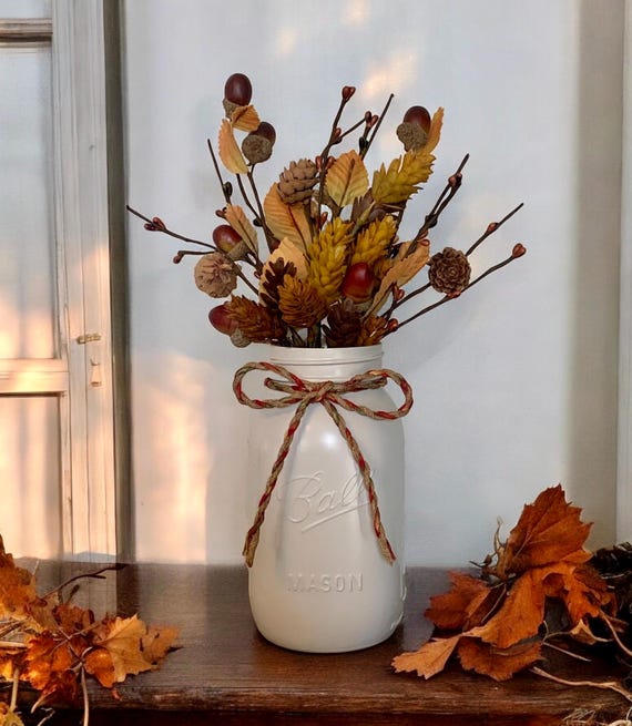 Fall Centerpiece Thanksgiving Table Decor Autumn Home Decor Fall Decor for Table Fall Leaves and Acorn Decorations Fall Wedding Decor