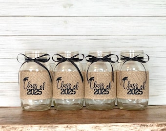 Class of 2025 Graduation Party Table Centerpieces 2025 Grad Party Decor Graduation  Decor Rustic Mason Jar Sleeves, Jars not included