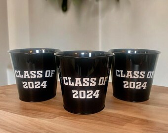 Class of 2024 Bucket Graduation Decor Grad Party Table Decorations Small Bucket for Grad Table