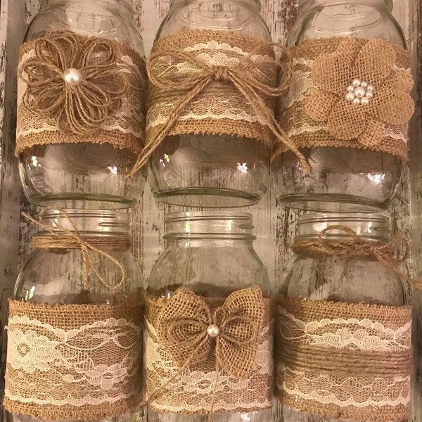 Rustic Bridal Shower Decor Vintage Bridal Shower Centerpiece Boho Bridal Shower Decorations, Jars are Not Included