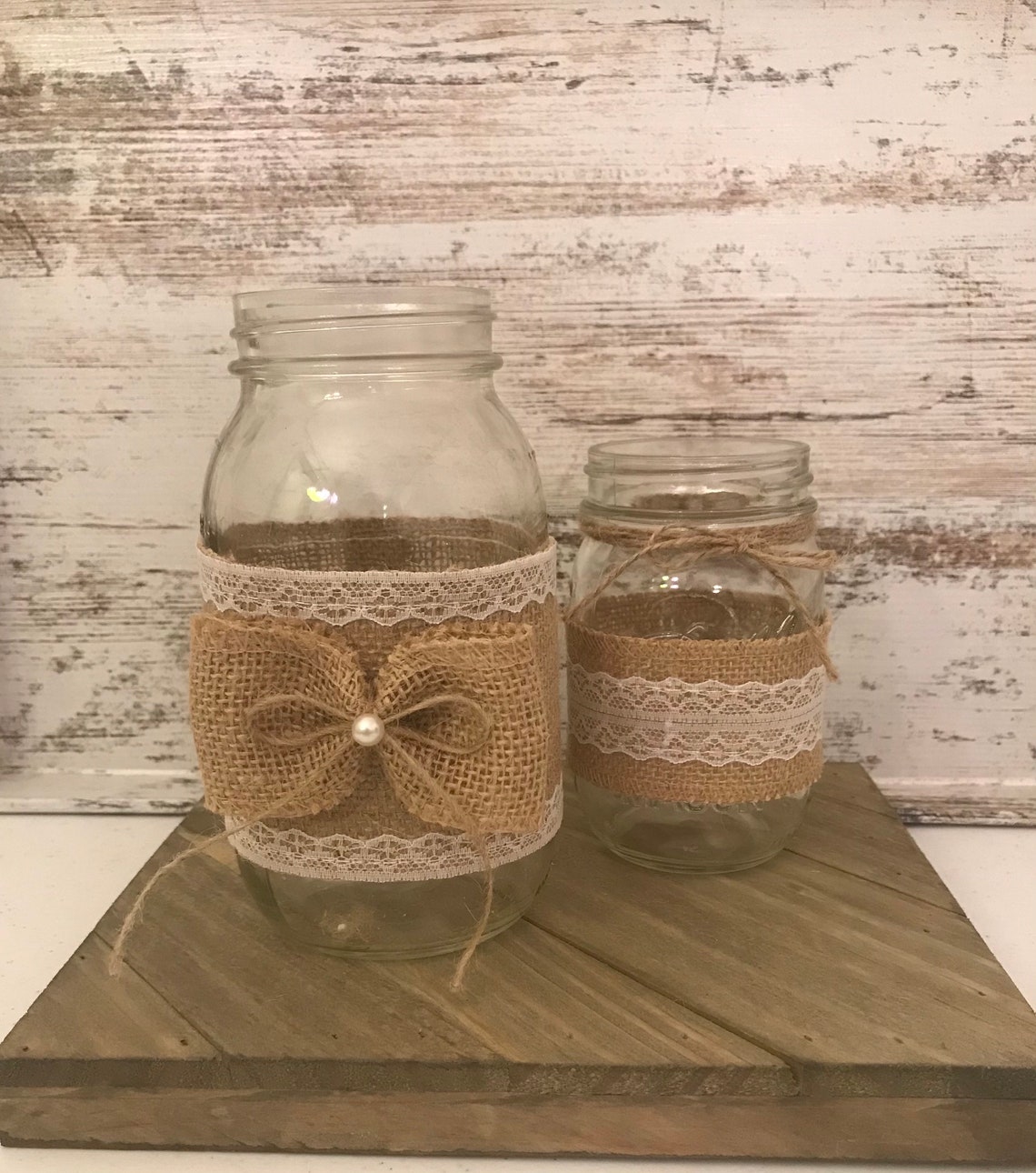 12 Burlap and Lace Mason Jar Sleeves Rustic Wedding Etsy