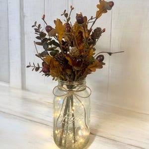 Fall Centerpiece Lighted Thanksgiving Decor Autumn Home Decor Fall Decor for Table Fall Leaves and Acorn Decorations Fall Wedding Decor