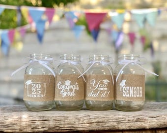 2025 Graduation Centerpieces Senior Class of 2025 Highschool Graduate Grad Party Decor Graduation Decor Mason Jar Sleeves, Jars not included