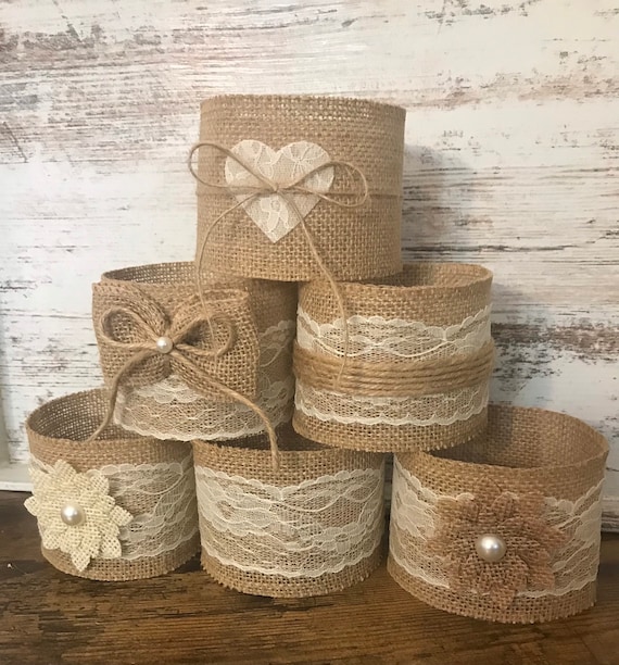Rustic Wedding Centerpieces Mason Jar Centerpiece Burlap - Etsy