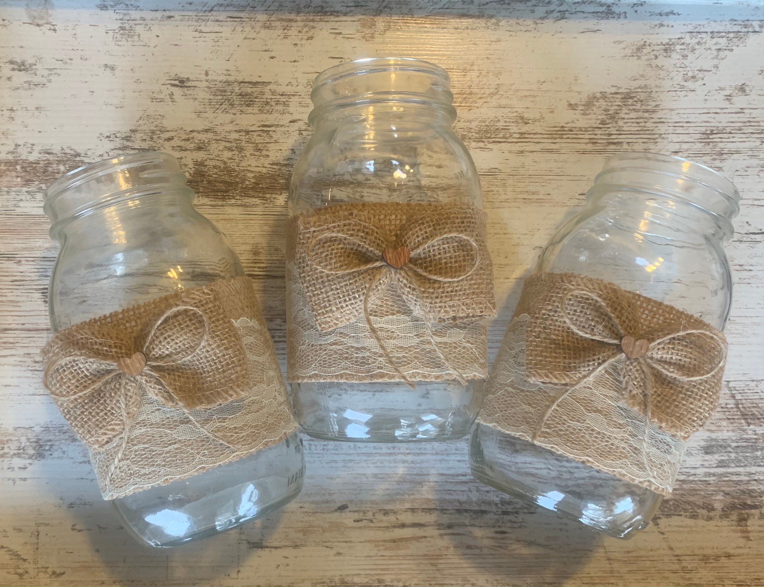 Rustic Bridal Shower Decorations Burlap Mason Jar Centerpieces Rustic ...
