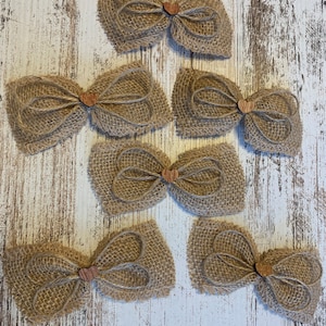 Rustic Wedding Decor Small Burlap Bows  Wedding Aisle Decorations