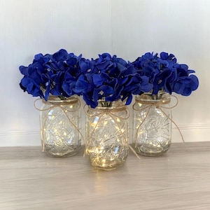 Blue Wedding Mason Jar Centerpiece, Rustic  Wedding Centerpieces, Wedding Decor, Bridal Shower Centerpiece, Baby Shower Decor