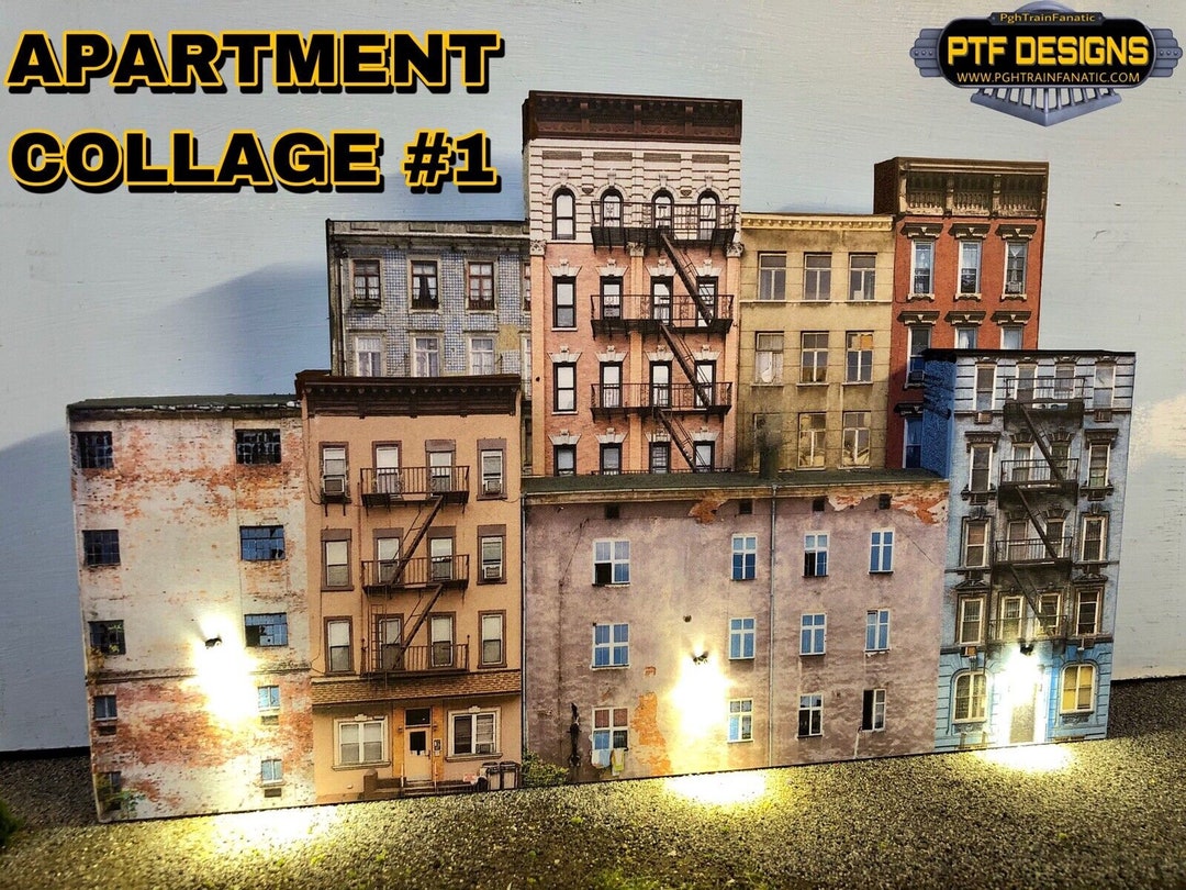N Scale Scratch Built UP 3D Collage 8 Apartment Building Flats Decoration Diorama Etsy