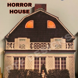 HO Scale “Amityville Horror House” Halloween Building Flat Decoration Diorama